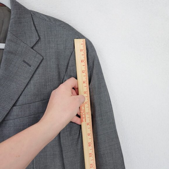 Hickey Freeman Jacket Mens 42 Regular Gray Worsted Wool Union Made Blazer Suit - Picture 8 of 16